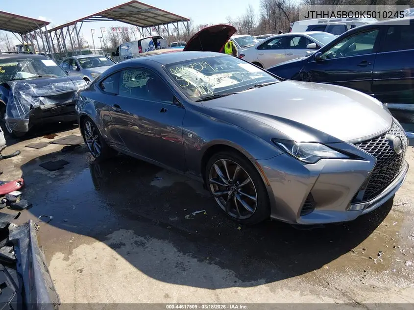 2019 Lexus Rc 300 F Sport VIN: JTHHA5BC0K5010245 Lot: 44617509