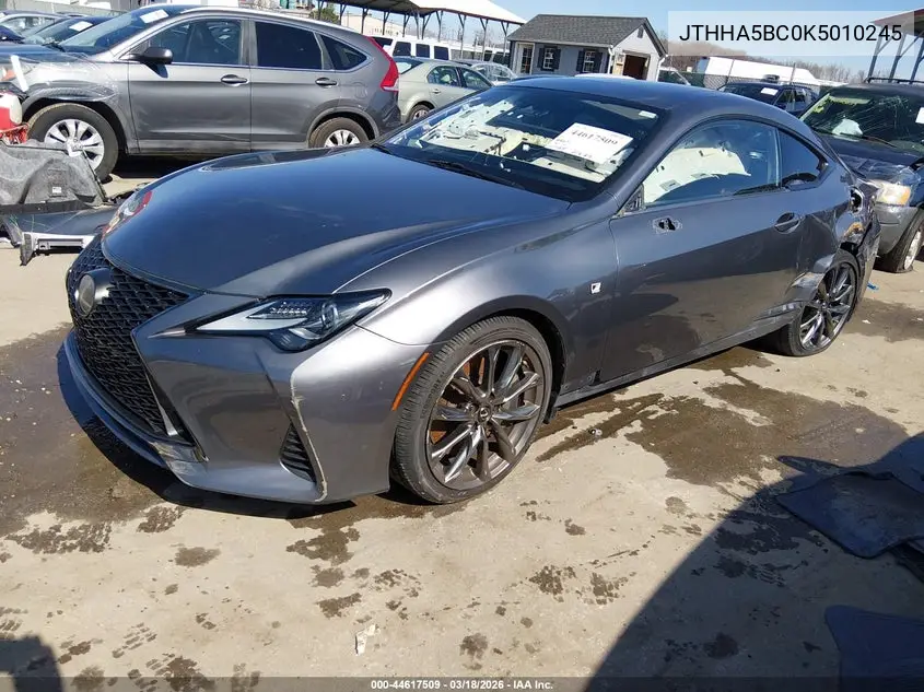 2019 Lexus Rc 300 F Sport VIN: JTHHA5BC0K5010245 Lot: 44617509