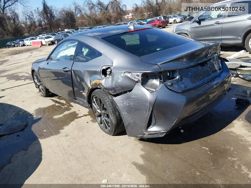 2019 Lexus Rc 300 F Sport VIN: JTHHA5BC0K5010245 Lot: 44617509
