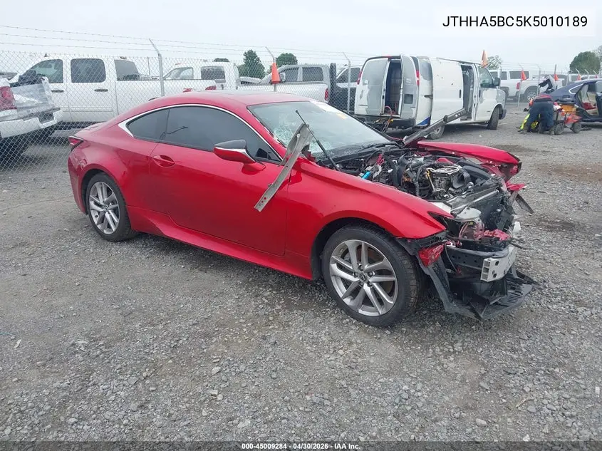 2019 Lexus Rc 300 VIN: JTHHA5BC5K5010189 Lot: 45009284