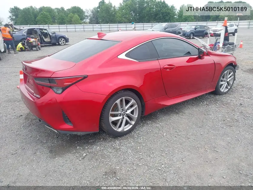 2019 Lexus Rc 300 VIN: JTHHA5BC5K5010189 Lot: 45009284