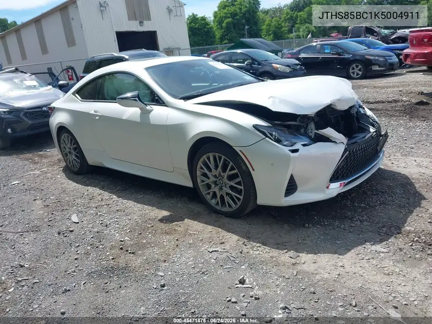 2019 Lexus Rc 300 VIN: JTHS85BC1K5004911 Lot: 45471476