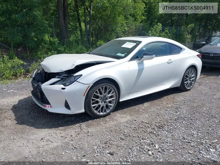 2019 Lexus Rc 300 VIN: JTHS85BC1K5004911 Lot: 45471476