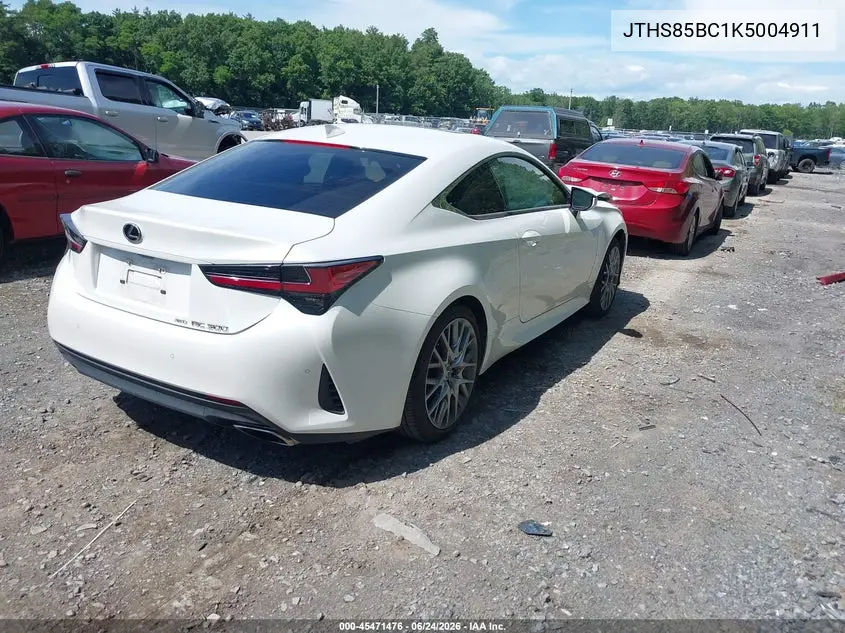 2019 Lexus Rc 300 VIN: JTHS85BC1K5004911 Lot: 45471476