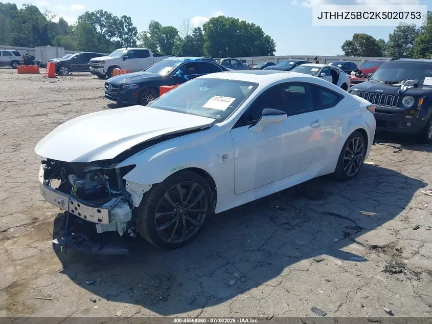 2019 Lexus Rc 350 F Sport VIN: JTHHZ5BC2K5020753 Lot: 45568860