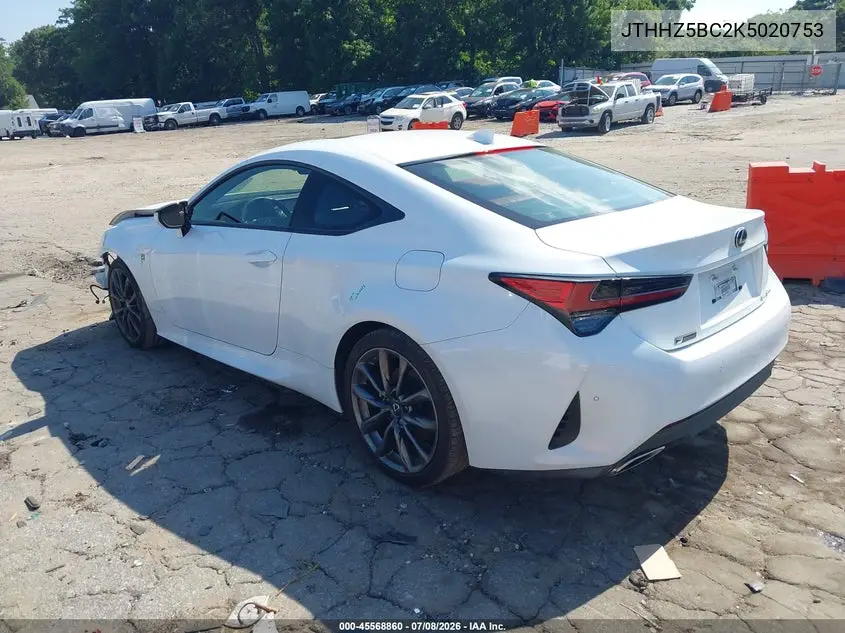 2019 Lexus Rc 350 F Sport VIN: JTHHZ5BC2K5020753 Lot: 45568860