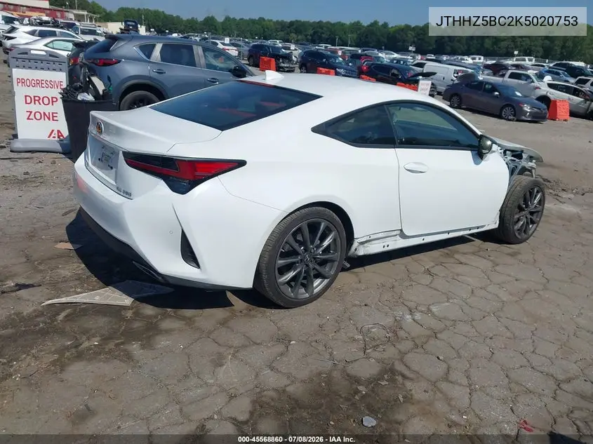 2019 Lexus Rc 350 F Sport VIN: JTHHZ5BC2K5020753 Lot: 45568860