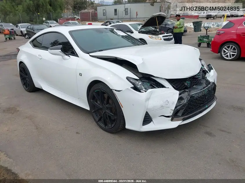 2021 Lexus Rc 350 F Sport VIN: JTHGZ5BC4M5024835 Lot: 44699344