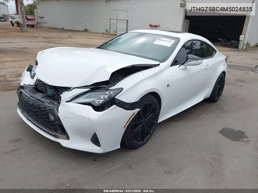 2021 Lexus Rc 350 F Sport VIN: JTHGZ5BC4M5024835 Lot: 44699344