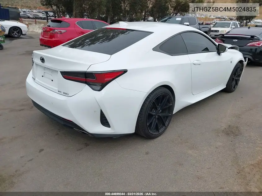 2021 Lexus Rc 350 F Sport VIN: JTHGZ5BC4M5024835 Lot: 44699344