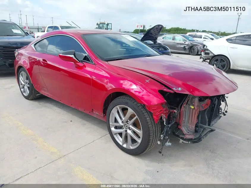2021 Lexus Rc 300 VIN: JTHAA5BC3M5011510 Lot: 45411364