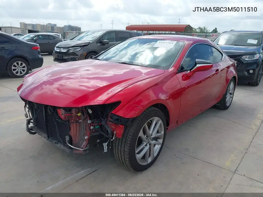 2021 Lexus Rc 300 VIN: JTHAA5BC3M5011510 Lot: 45411364