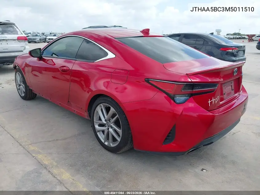 2021 Lexus Rc 300 VIN: JTHAA5BC3M5011510 Lot: 45411364