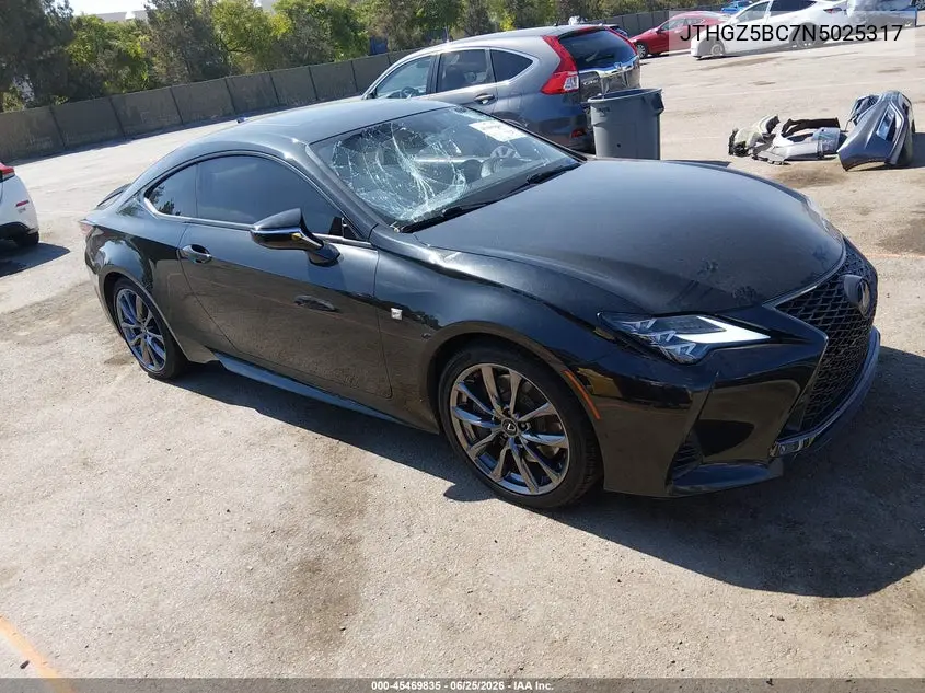 2022 Lexus Rc 350 F Sport VIN: JTHGZ5BC7N5025317 Lot: 45469835