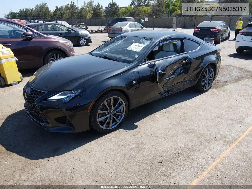 2022 Lexus Rc 350 F Sport VIN: JTHGZ5BC7N5025317 Lot: 45469835