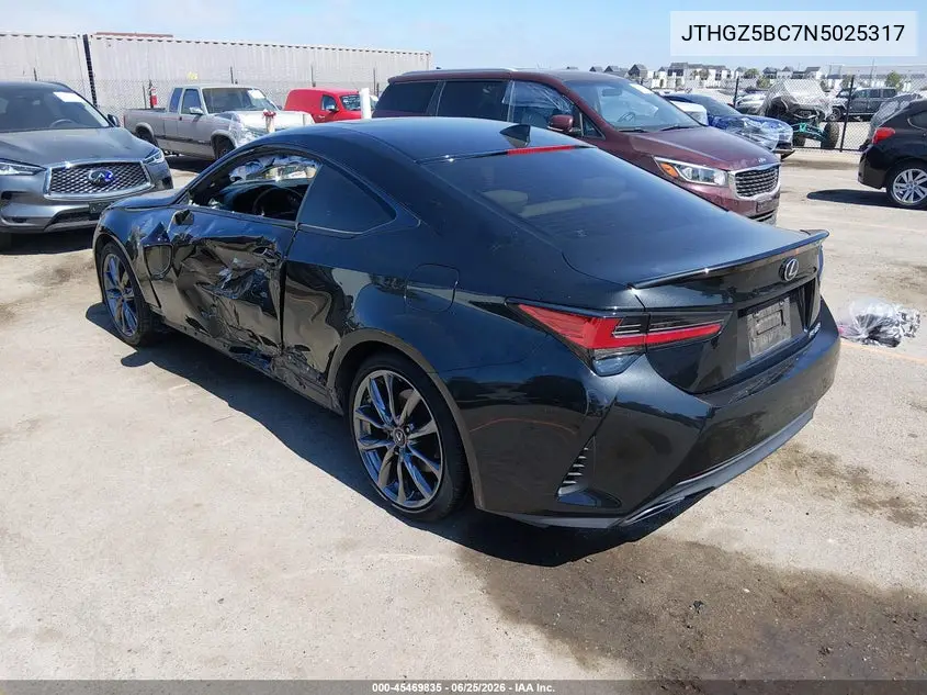 2022 Lexus Rc 350 F Sport VIN: JTHGZ5BC7N5025317 Lot: 45469835