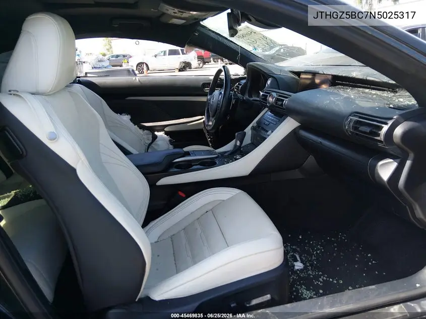 2022 Lexus Rc 350 F Sport VIN: JTHGZ5BC7N5025317 Lot: 45469835