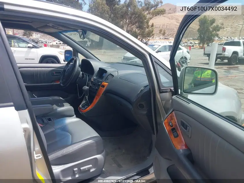 1999 Lexus Rx 300 VIN: JT6GF10U7X0034492 Lot: 45687922