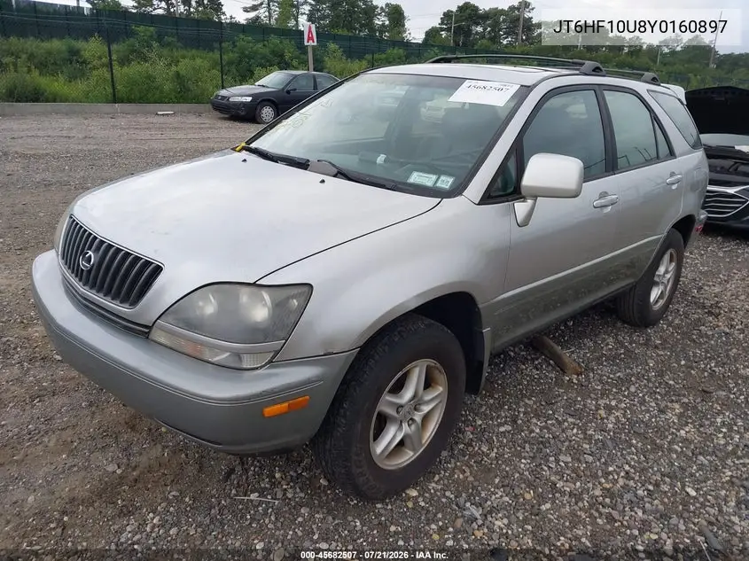 2000 Lexus Rx 300 VIN: JT6HF10U8Y0160897 Lot: 45682507