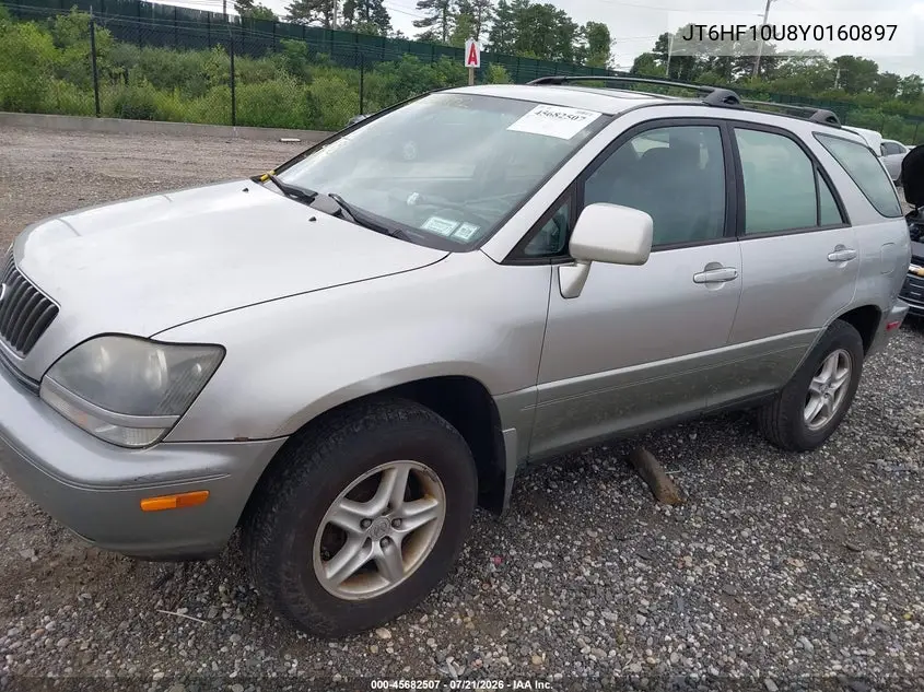 2000 Lexus Rx 300 VIN: JT6HF10U8Y0160897 Lot: 45682507