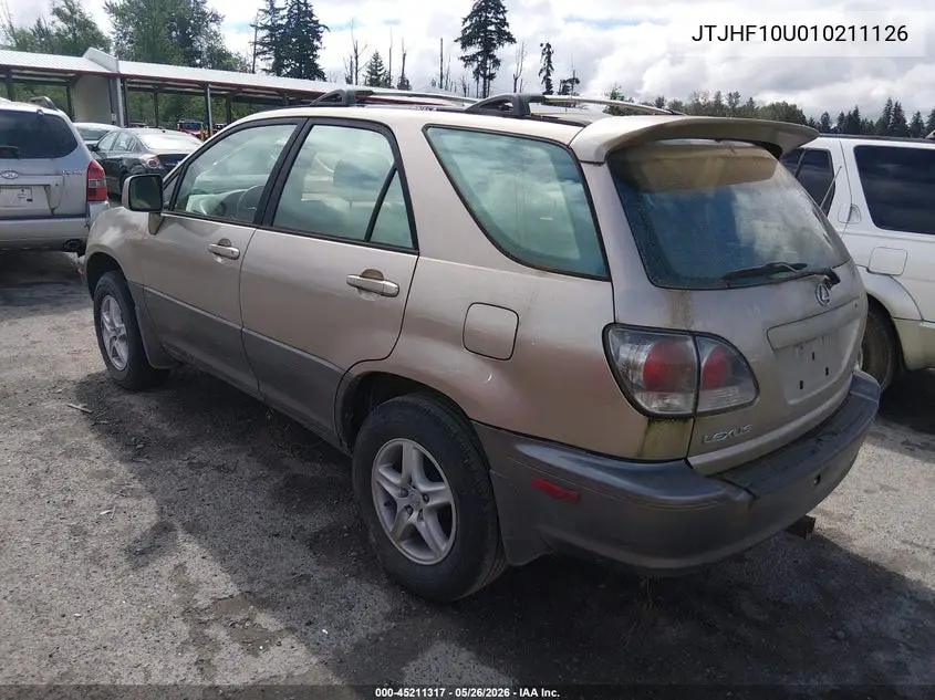 2001 Lexus Rx 300 VIN: JTJHF10U010211126 Lot: 45211317