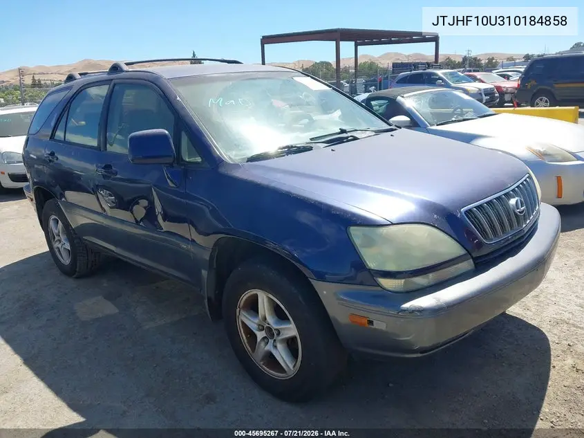 2001 Lexus Rx 300 VIN: JTJHF10U310184858 Lot: 45695267