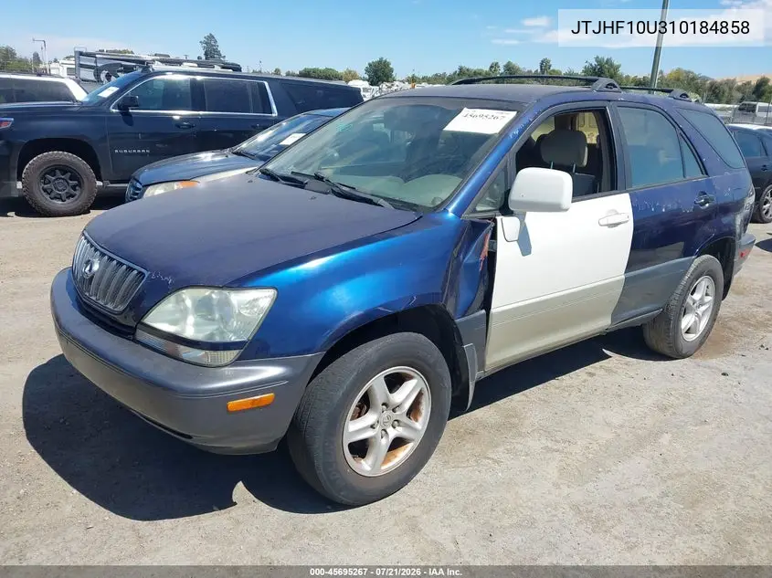 2001 Lexus Rx 300 VIN: JTJHF10U310184858 Lot: 45695267