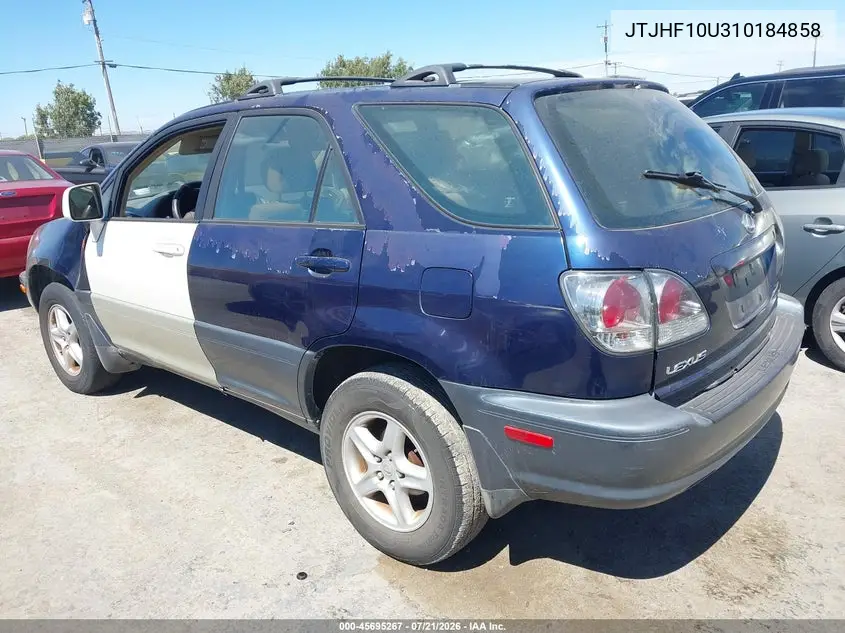 2001 Lexus Rx 300 VIN: JTJHF10U310184858 Lot: 45695267