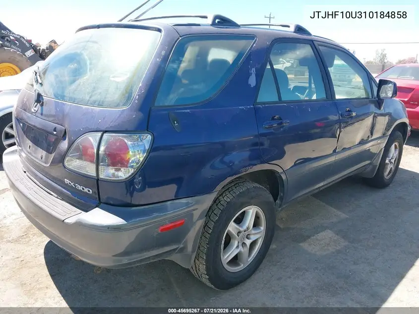 2001 Lexus Rx 300 VIN: JTJHF10U310184858 Lot: 45695267
