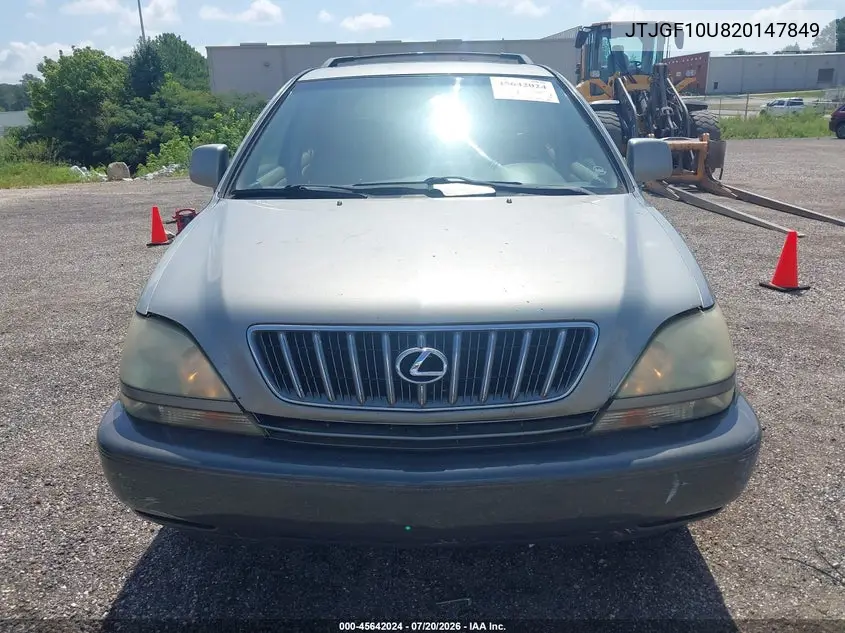 2002 Lexus Rx 300 VIN: JTJGF10U820147849 Lot: 45642024