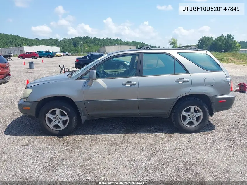 2002 Lexus Rx 300 VIN: JTJGF10U820147849 Lot: 45642024