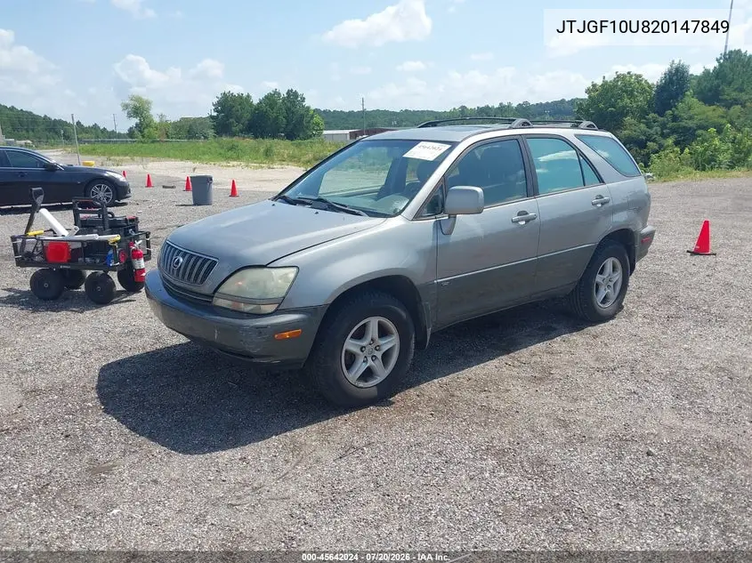 2002 Lexus Rx 300 VIN: JTJGF10U820147849 Lot: 45642024