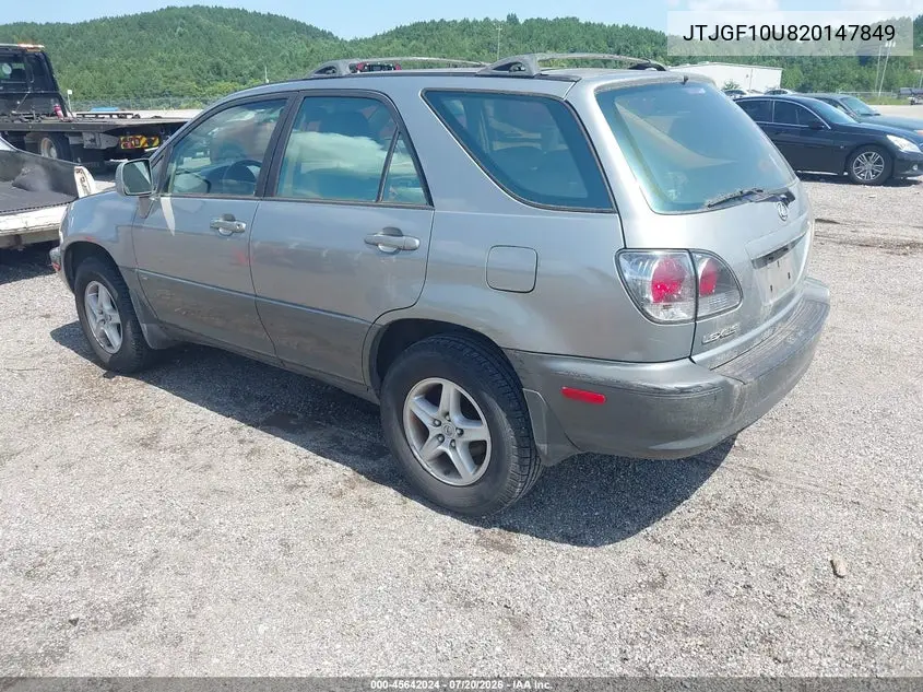 2002 Lexus Rx 300 VIN: JTJGF10U820147849 Lot: 45642024