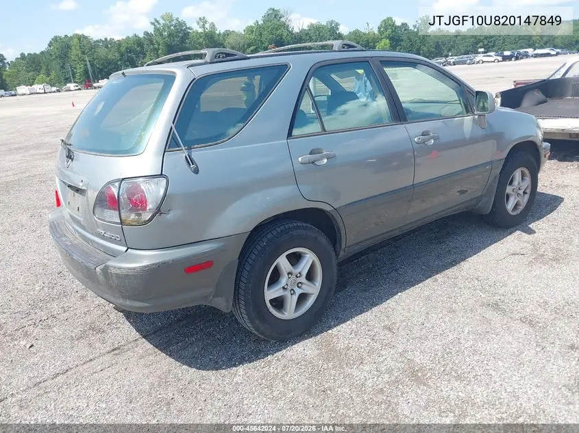 2002 Lexus Rx 300 VIN: JTJGF10U820147849 Lot: 45642024