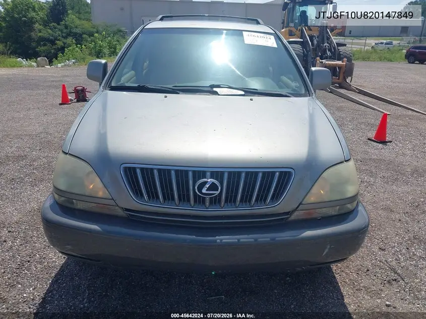 2002 Lexus Rx 300 VIN: JTJGF10U820147849 Lot: 45642024