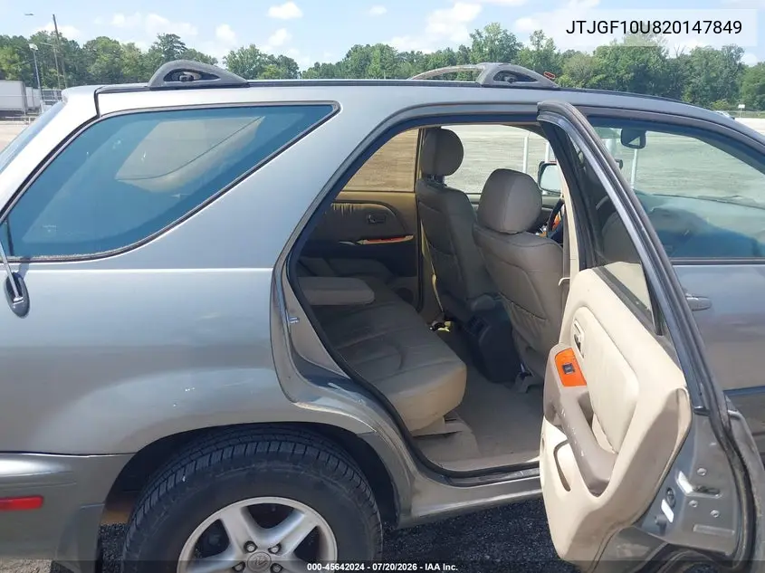 2002 Lexus Rx 300 VIN: JTJGF10U820147849 Lot: 45642024