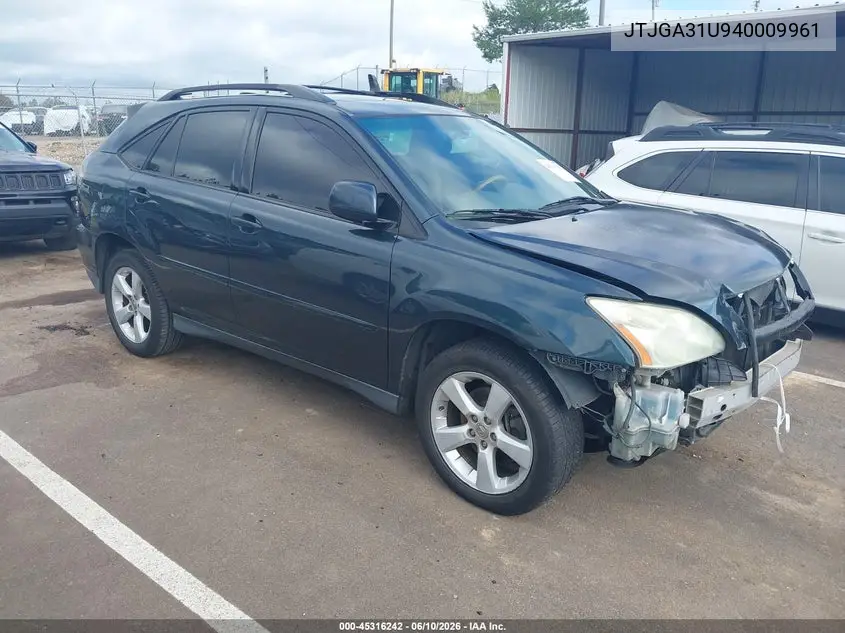 2004 Lexus Rx 330 VIN: JTJGA31U940009961 Lot: 45316242