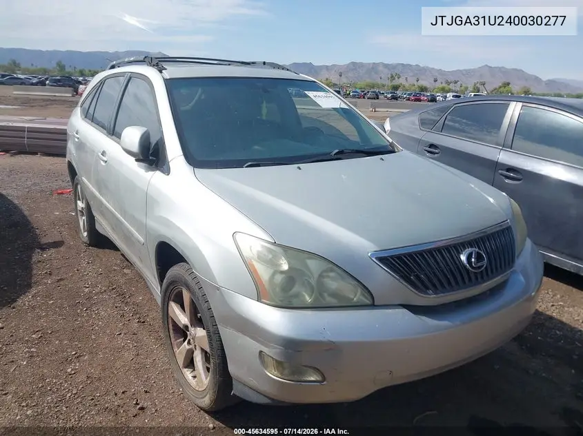 2004 Lexus Rx 330 VIN: JTJGA31U240030277 Lot: 45634595