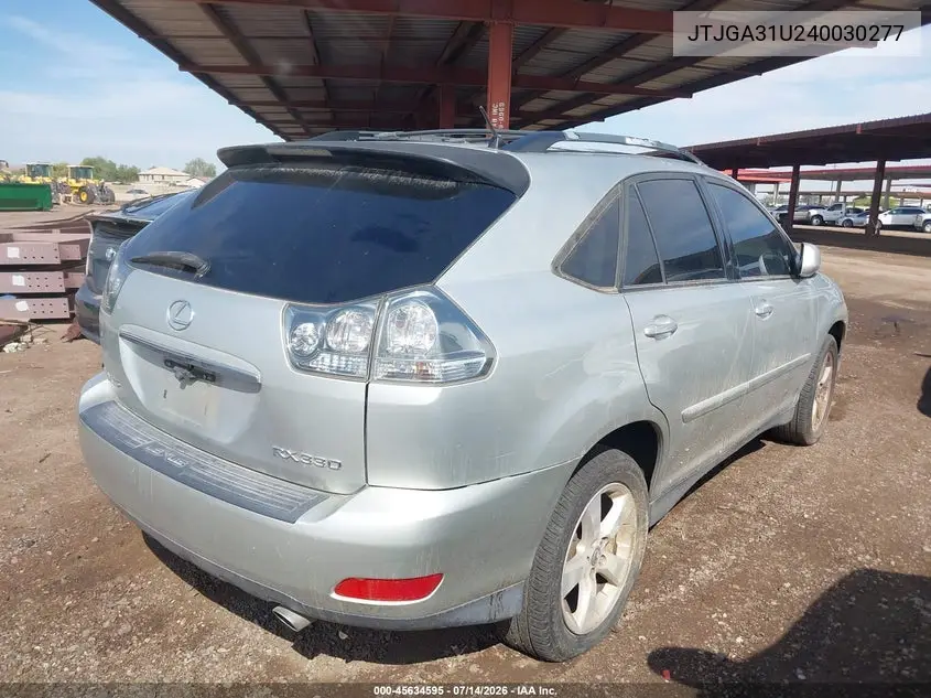 2004 Lexus Rx 330 VIN: JTJGA31U240030277 Lot: 45634595