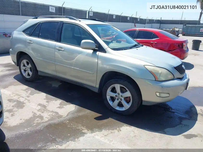 2004 Lexus Rx 330 VIN: JTJGA31U840021101 Lot: 45639461