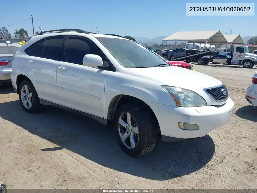 2004 Lexus Rx 330 VIN: 2T2HA31U64C020652 Lot: 45650346