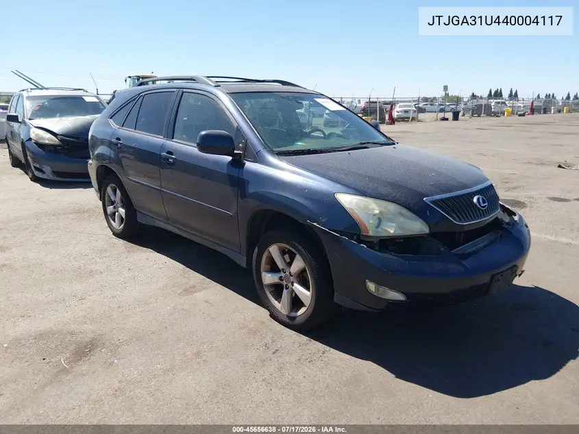 2004 Lexus Rx 330 VIN: JTJGA31U440004117 Lot: 45656638