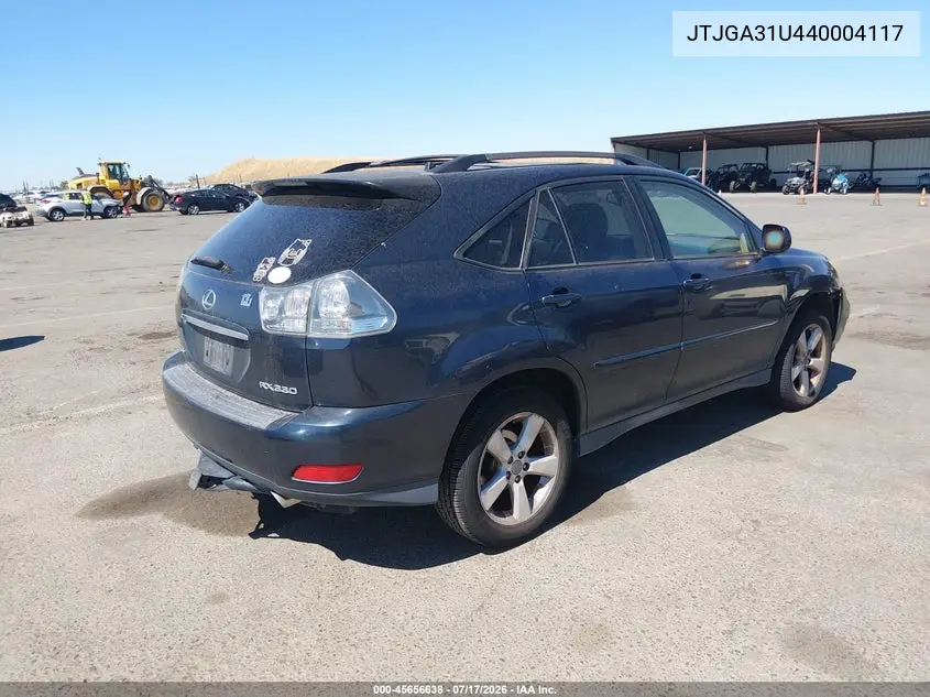 2004 Lexus Rx 330 VIN: JTJGA31U440004117 Lot: 45656638