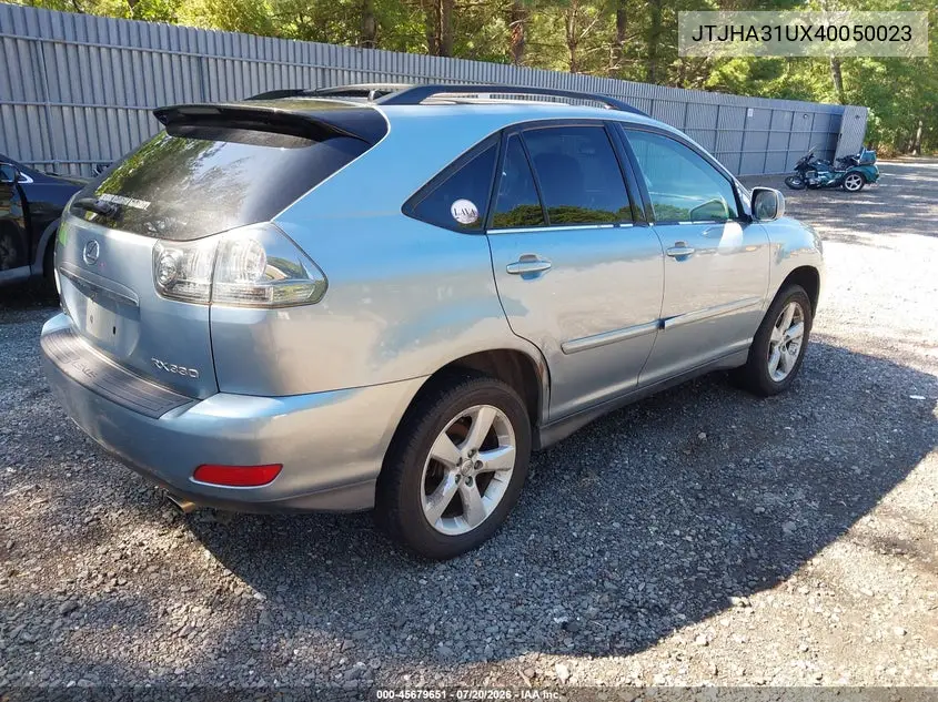 2004 Lexus Rx 330 VIN: JTJHA31UX40050023 Lot: 45679651