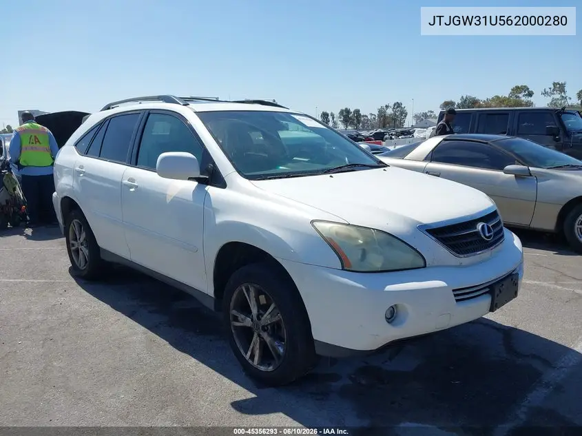 2006 Lexus Rx 400H VIN: JTJGW31U562000280 Lot: 45356293