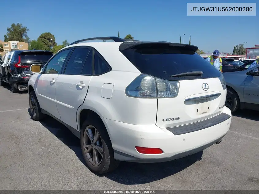 2006 Lexus Rx 400H VIN: JTJGW31U562000280 Lot: 45356293
