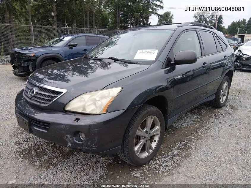 2006 Lexus Rx 400H VIN: JTJHW31U860048081 Lot: 45675932