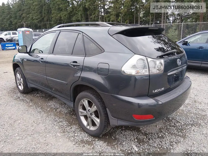 2006 Lexus Rx 400H VIN: JTJHW31U860048081 Lot: 45675932