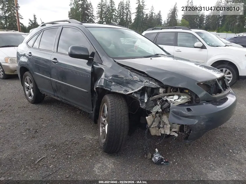 2007 Lexus Rx 350 VIN: 2T2GK31U47C018010 Lot: 45214040