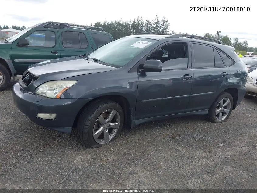 2007 Lexus Rx 350 VIN: 2T2GK31U47C018010 Lot: 45214040